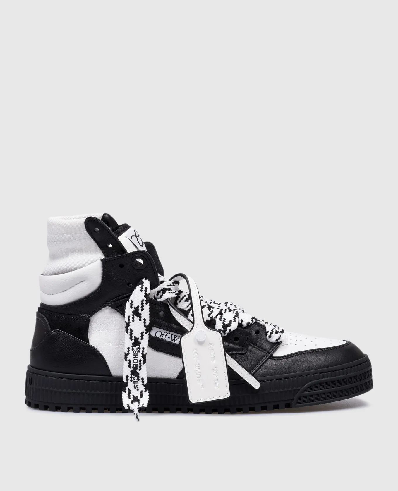 OFFWHITE BLACK LEATHER HIGHTOPS 3.0 OFF COURT