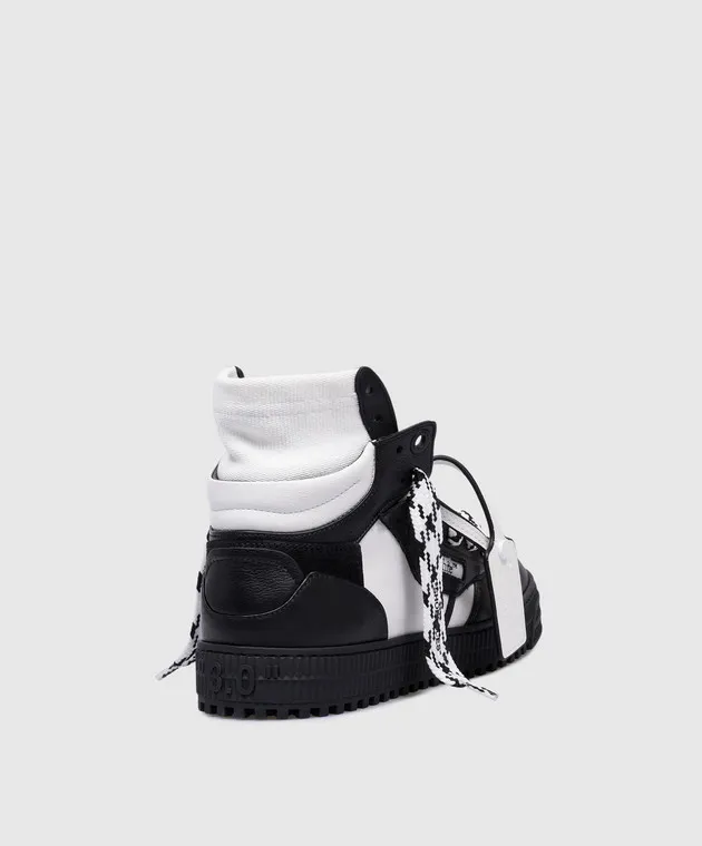 OFFWHITE BLACK LEATHER HIGHTOPS 3.0 OFF COURT