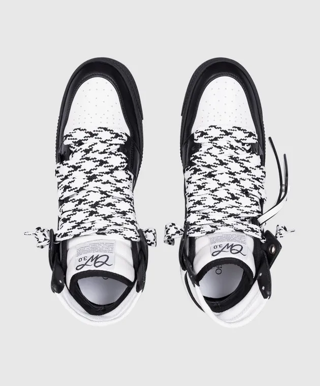 OFFWHITE BLACK LEATHER HIGHTOPS 3.0 OFF COURT