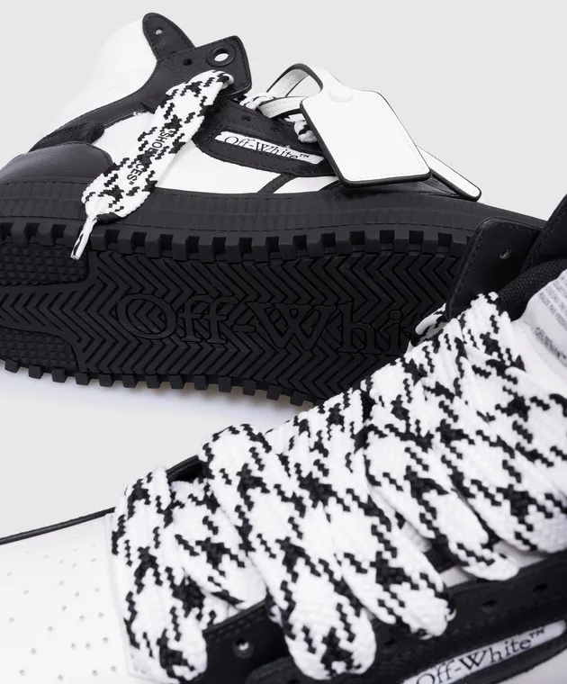 OFFWHITE BLACK LEATHER HIGHTOPS 3.0 OFF COURT