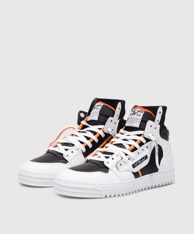 OFFWHITE WHITE LEATHER HIGHTOPS 3.0 OFF COURT