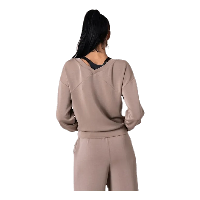ONLY GAIA L/S VNECK TOP SWT WHITE