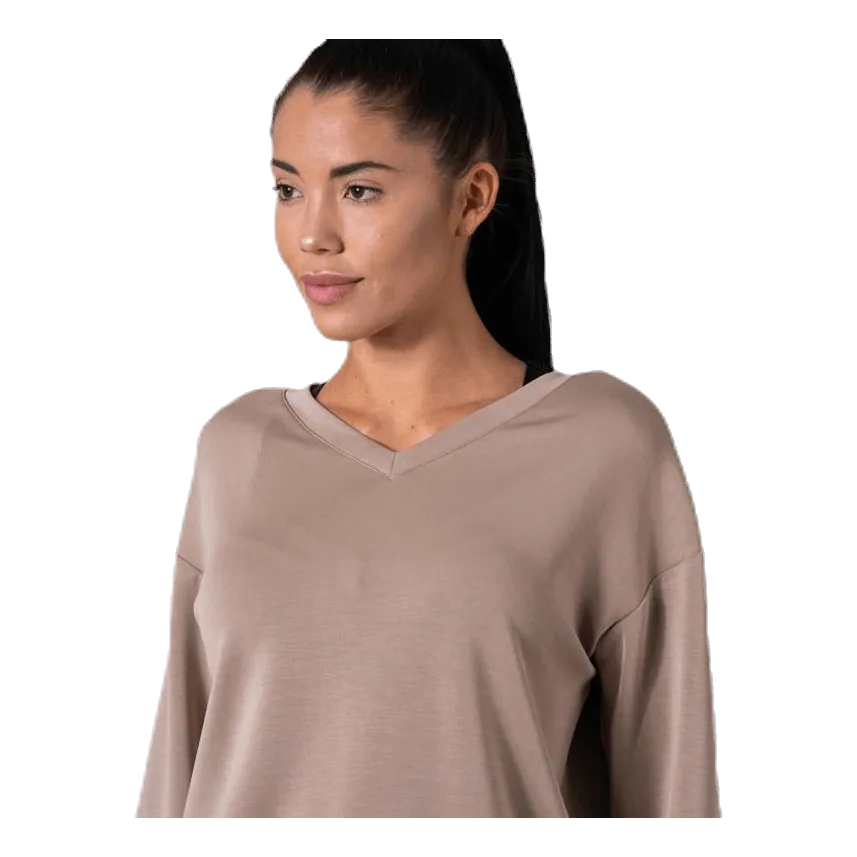 ONLY GAIA L/S VNECK TOP SWT WHITE