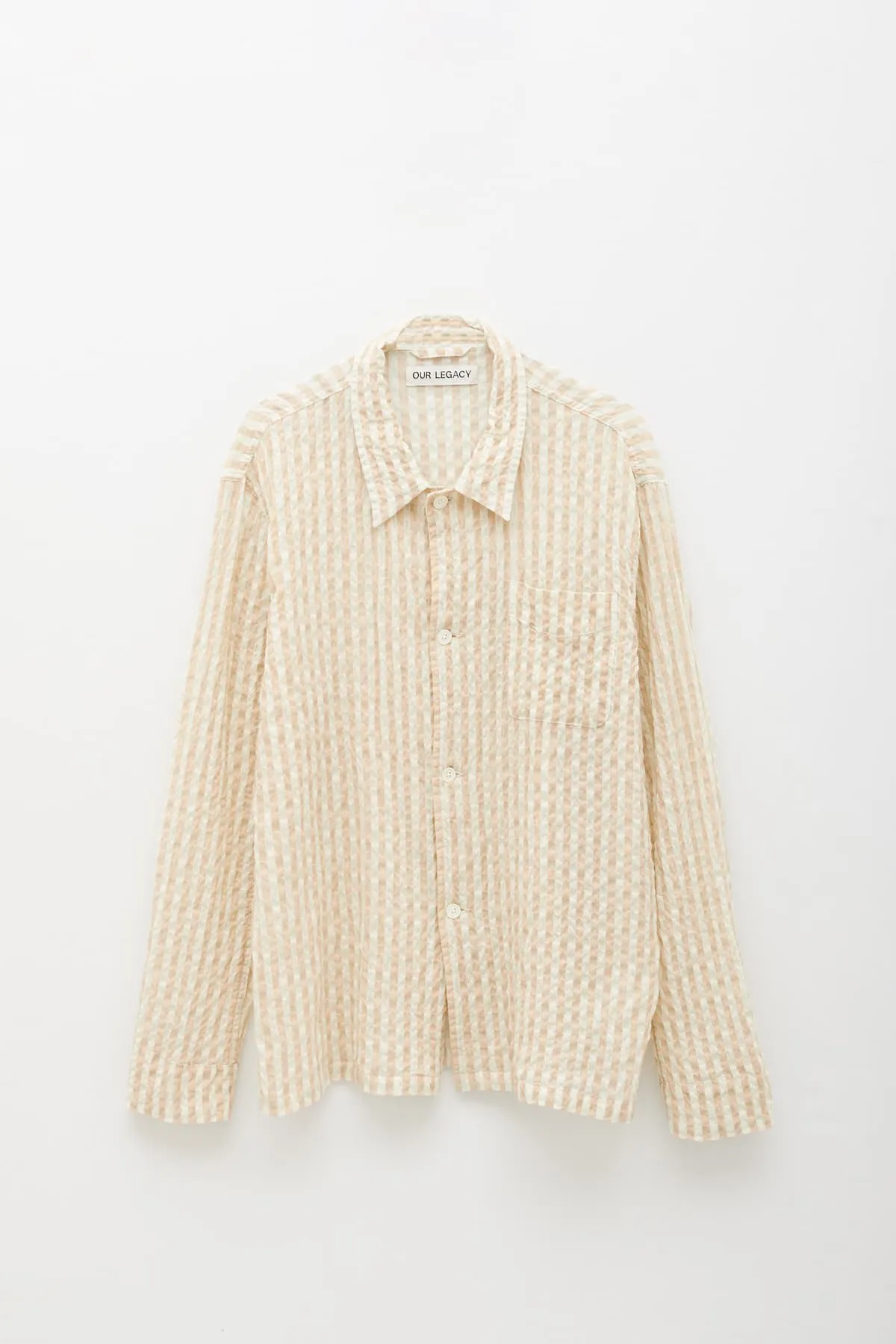 OUR LEGACY BASQUE SEERSUCKER CHECK BOX SHIRT