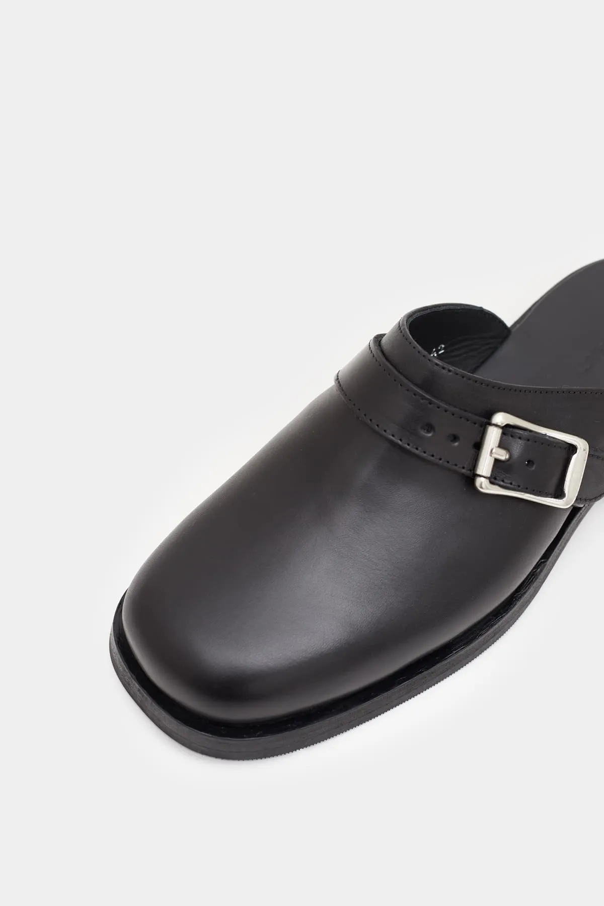 OUR LEGACY BLACK LEATHER CAMION MULE
