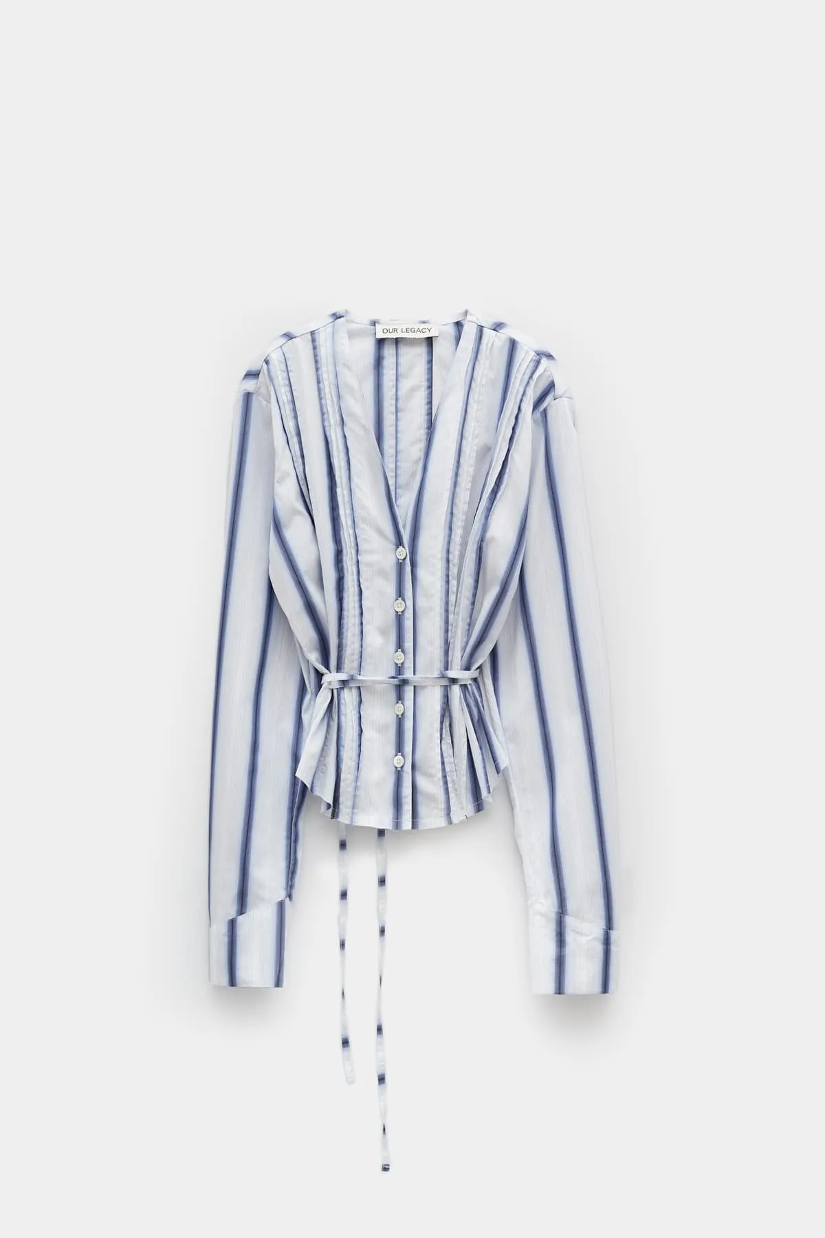 OUR LEGACY BLUE PLEATED BLOUSE