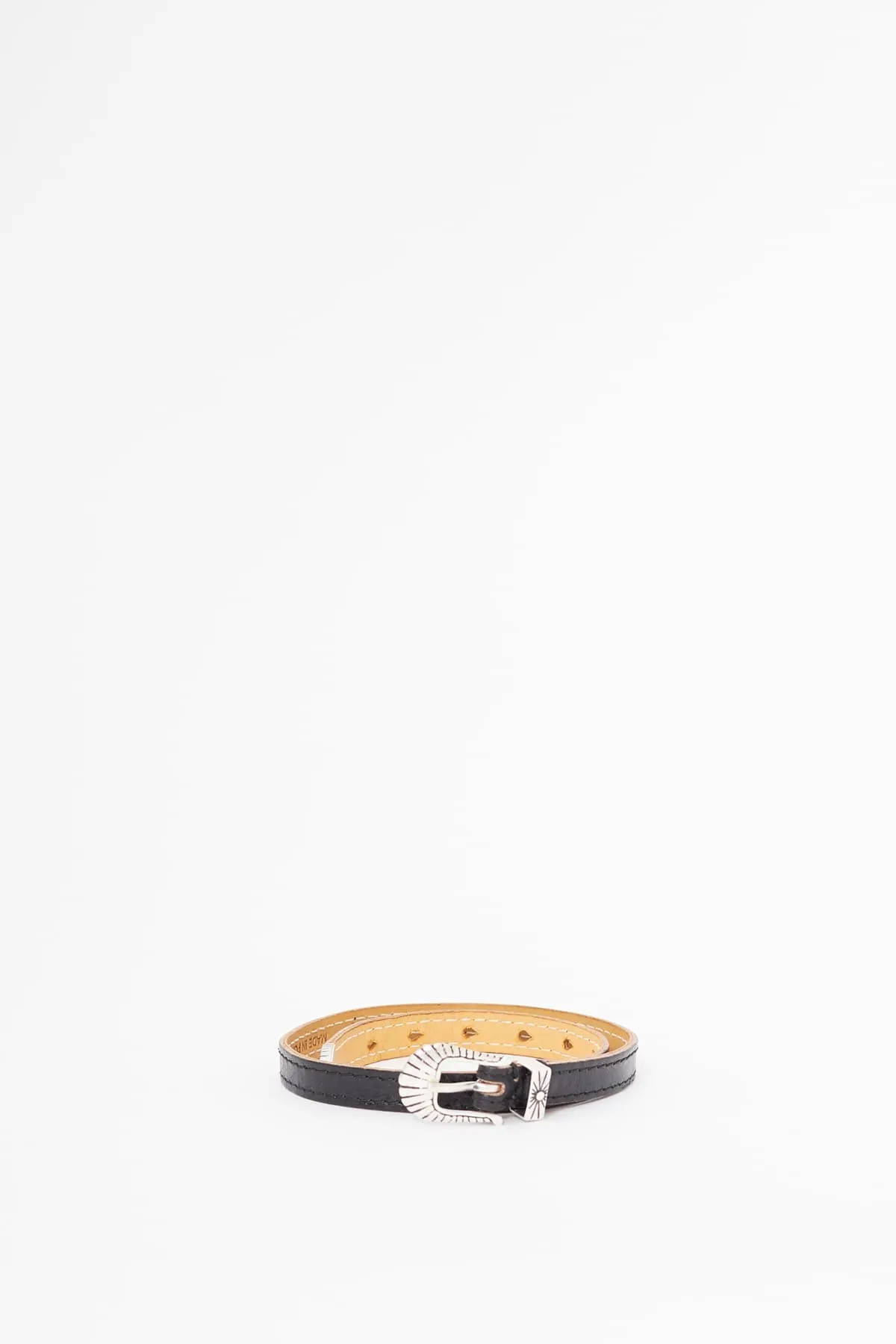OUR LEGACY DEEP BLACK COWBOY WRAP AROUND LEATHER WRISTBAND