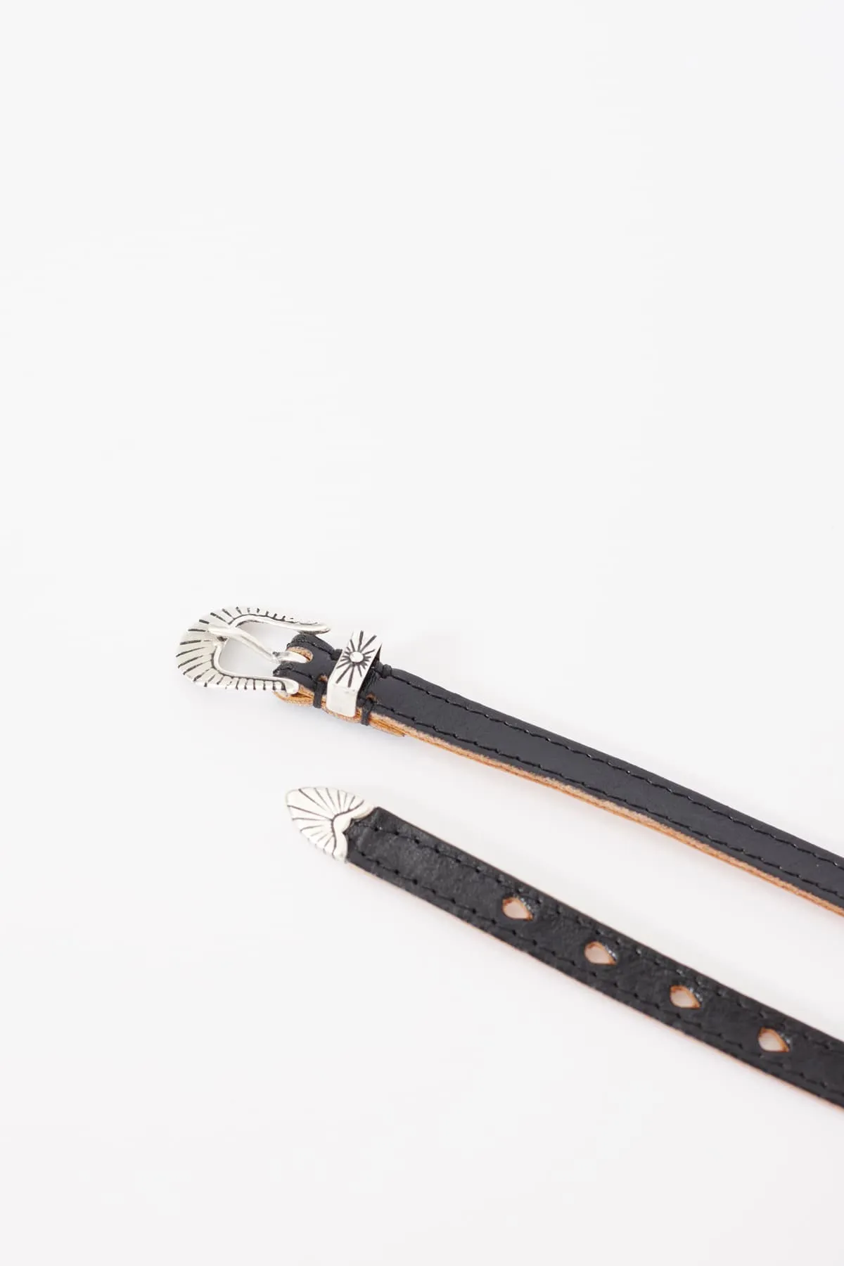 OUR LEGACY DEEP BLACK COWBOY WRAP AROUND LEATHER WRISTBAND