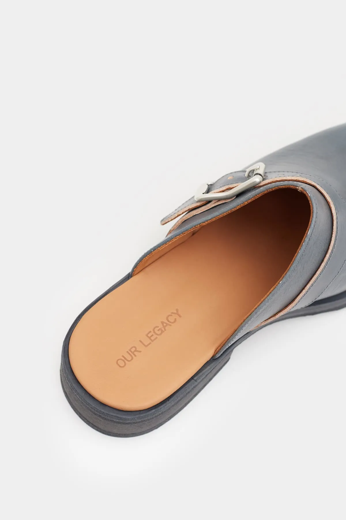 OUR LEGACY DEEP SKY LEATHER CAMION MULE