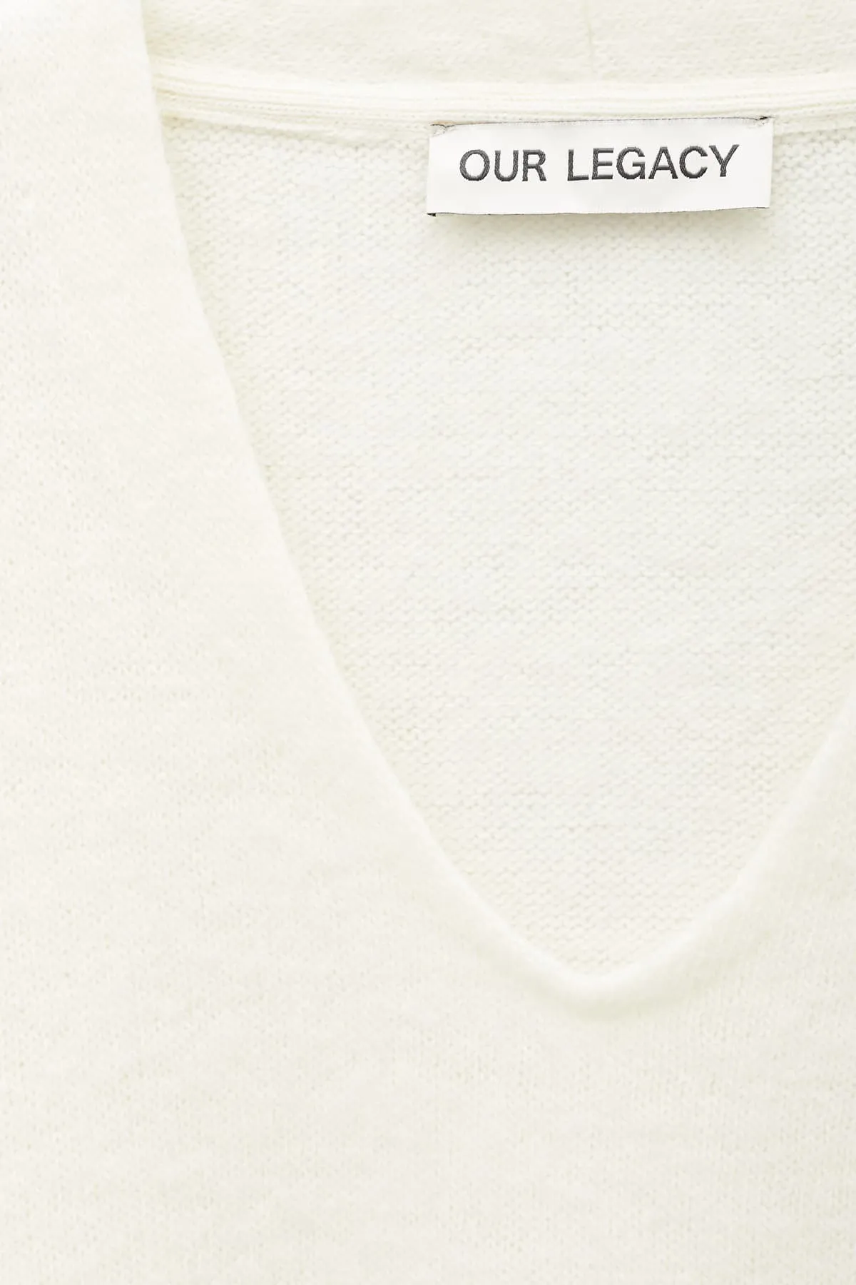 OUR LEGACY WHITE BIG V NECK KNITWEAR
