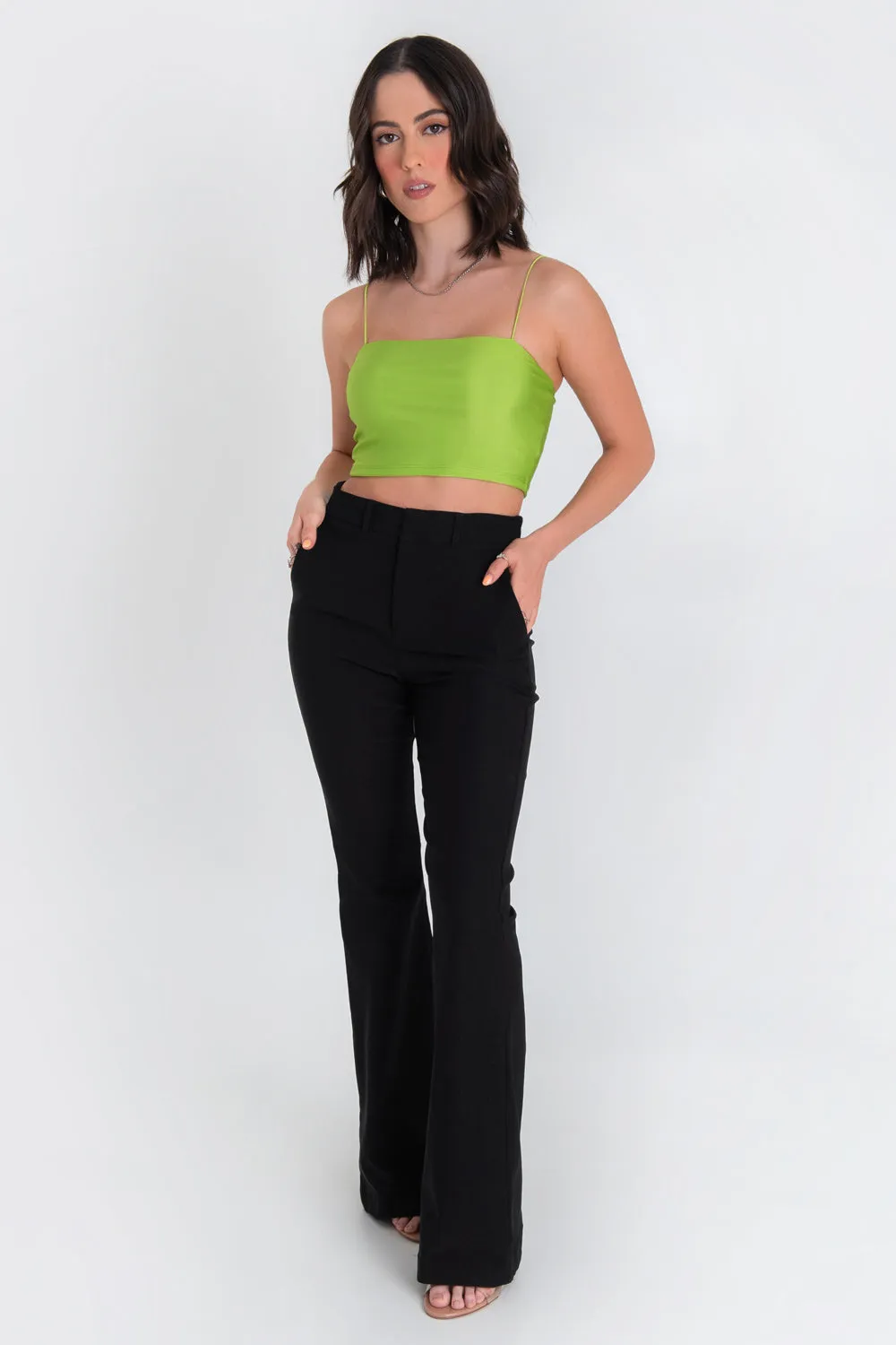 Pantalón de fit flare cintura alta