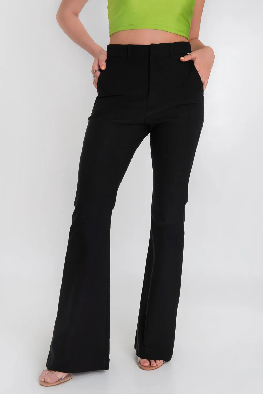 Pantalón de fit flare cintura alta