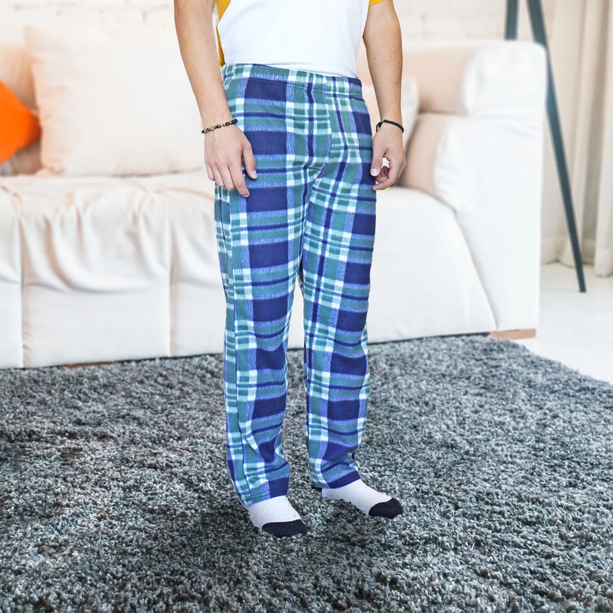 Pantalón de Pijama color Gris con Verde para Caballero