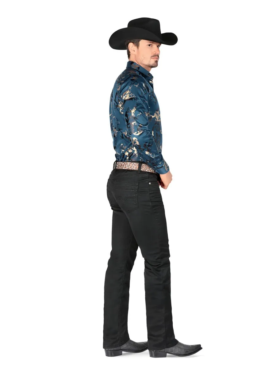 PANTALóN VAQUERO LISO COLOR NEGRO CENTENARIO MON5601