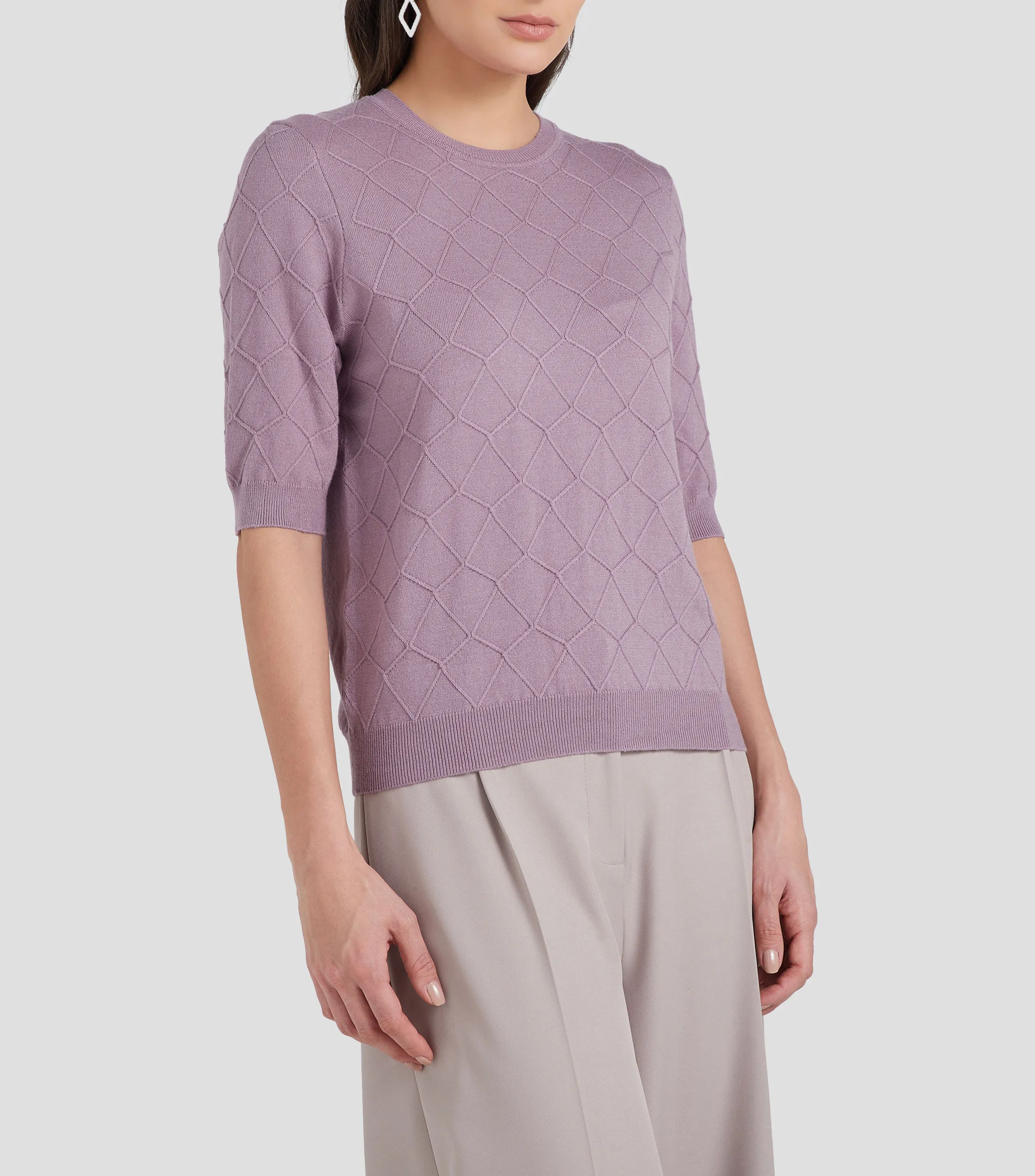 Pertegaz Blusa con Rombos Manga Corta Mujer