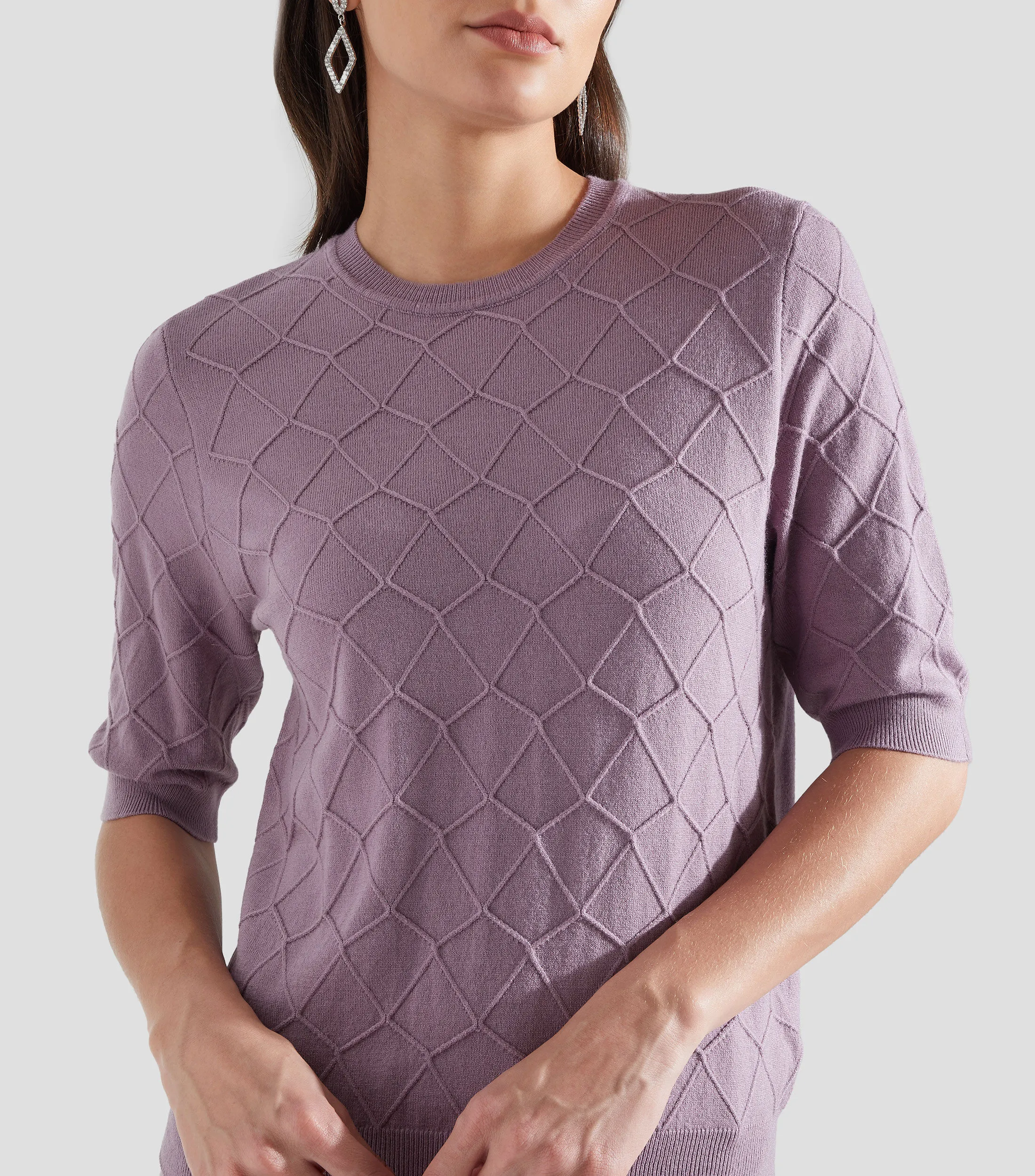 Pertegaz Blusa con Rombos Manga Corta Mujer