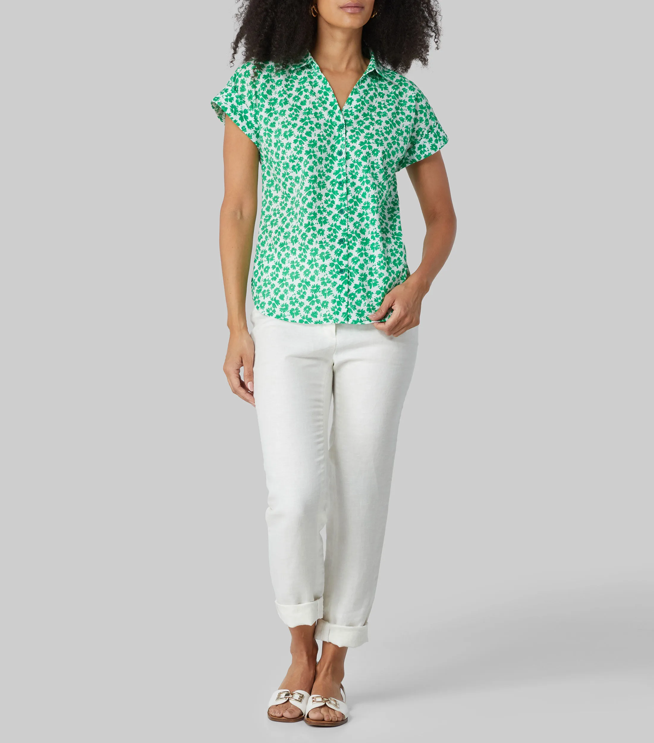 Pertegaz Blusa estampada con manga corta Mujer