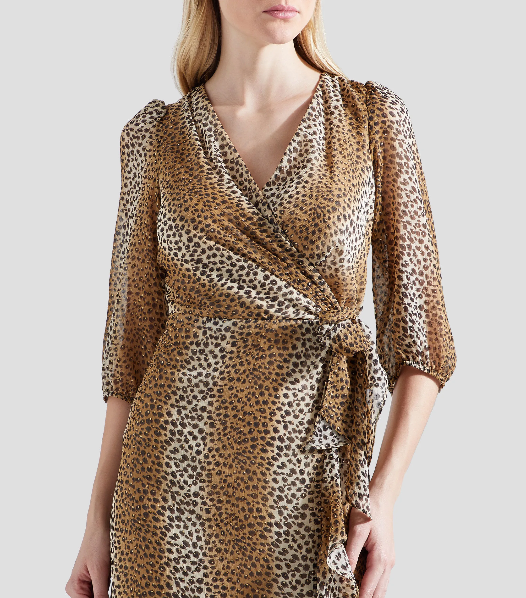 Pertegaz Vestido largo con manga 3,4 animalprint Mujer