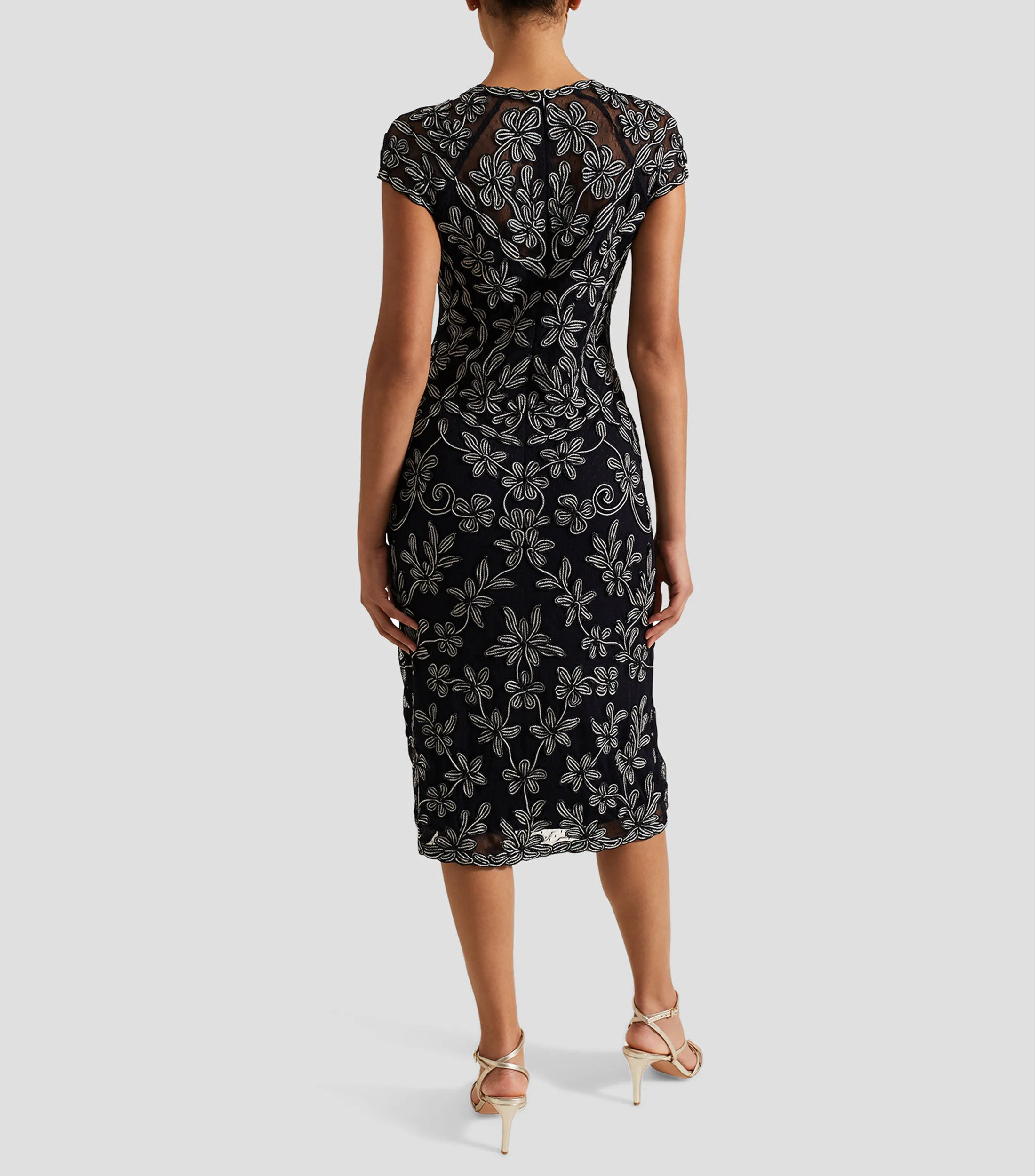 Phase Eight Vestido midi con flores con manga corta Mujer
