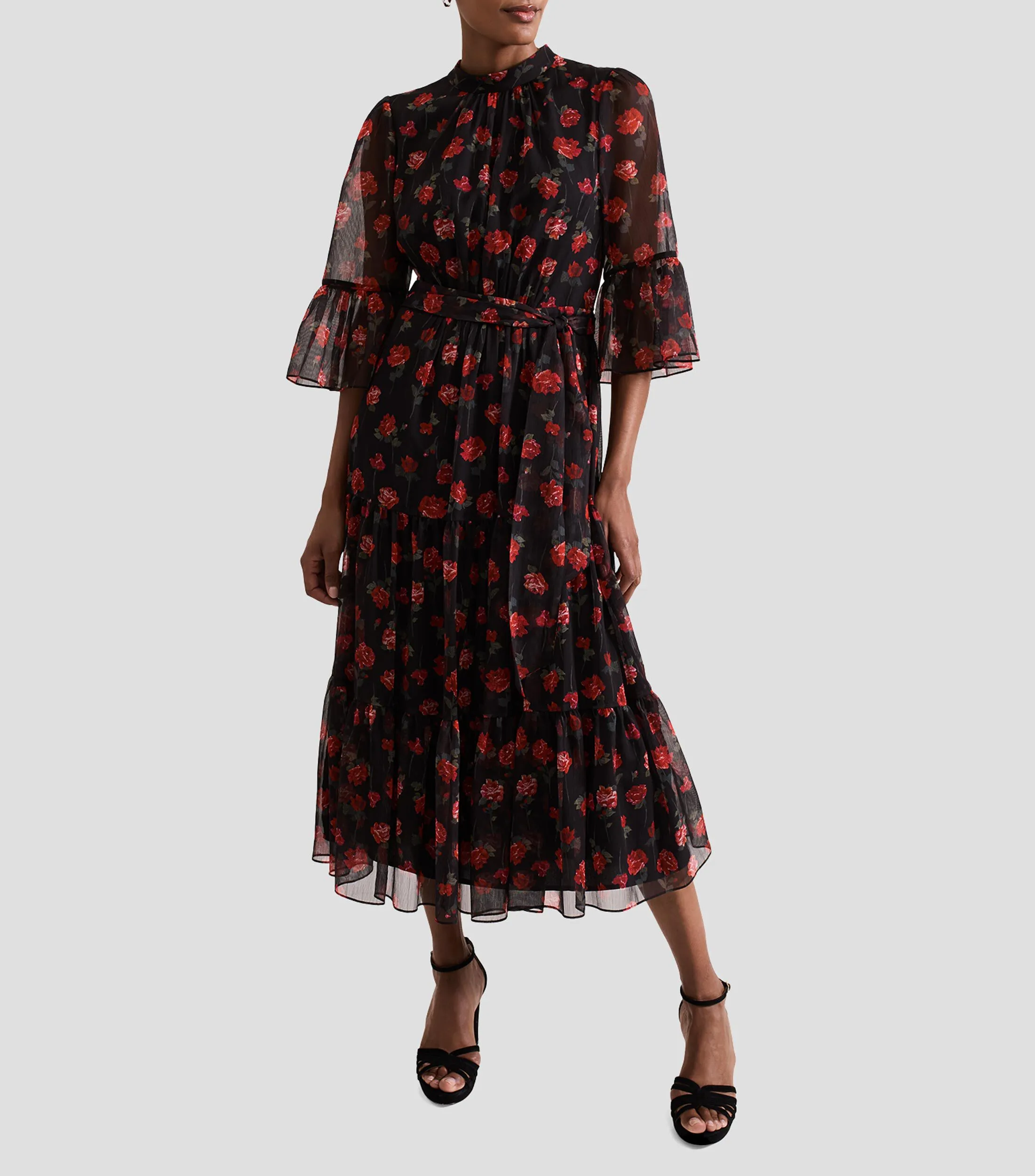 Phase Eight Vestido Midi manga 3/4 estampado Mujer