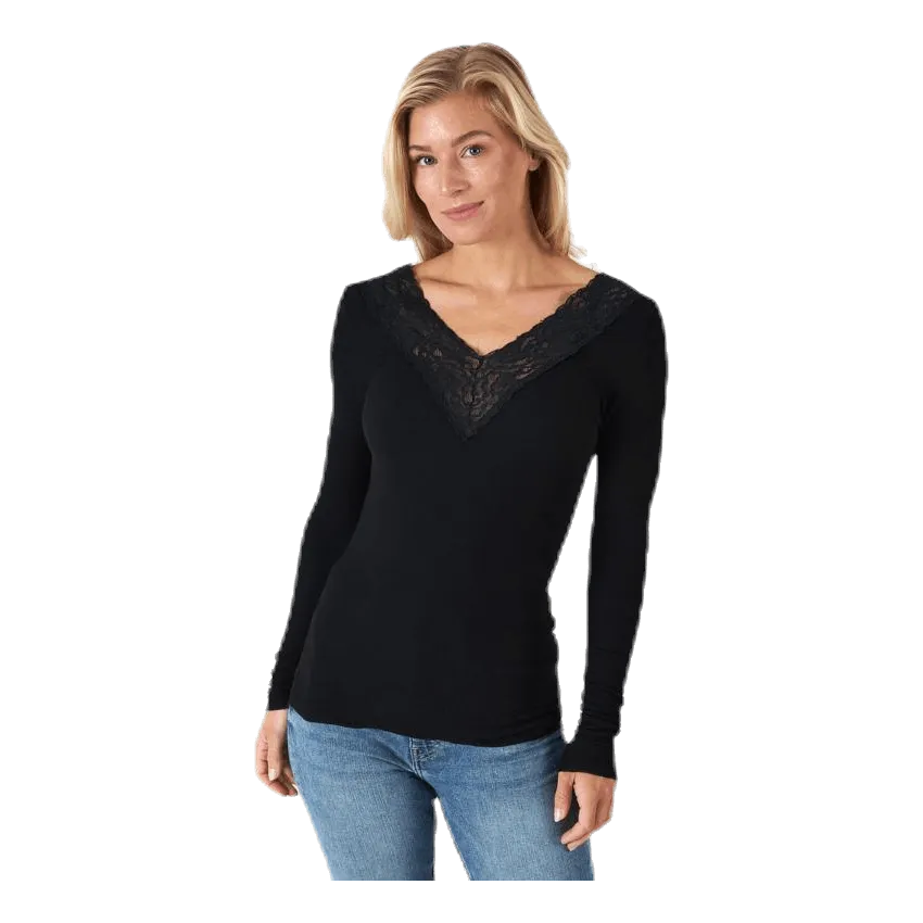 Pieces Siri Ls Top Black