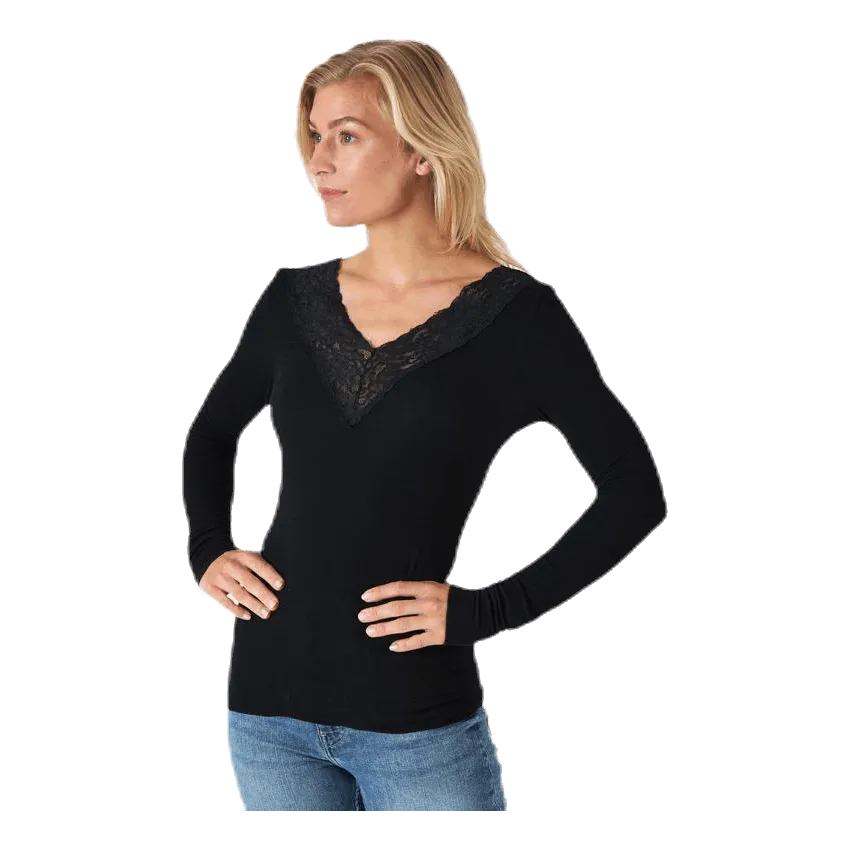 Pieces Siri Ls Top Black