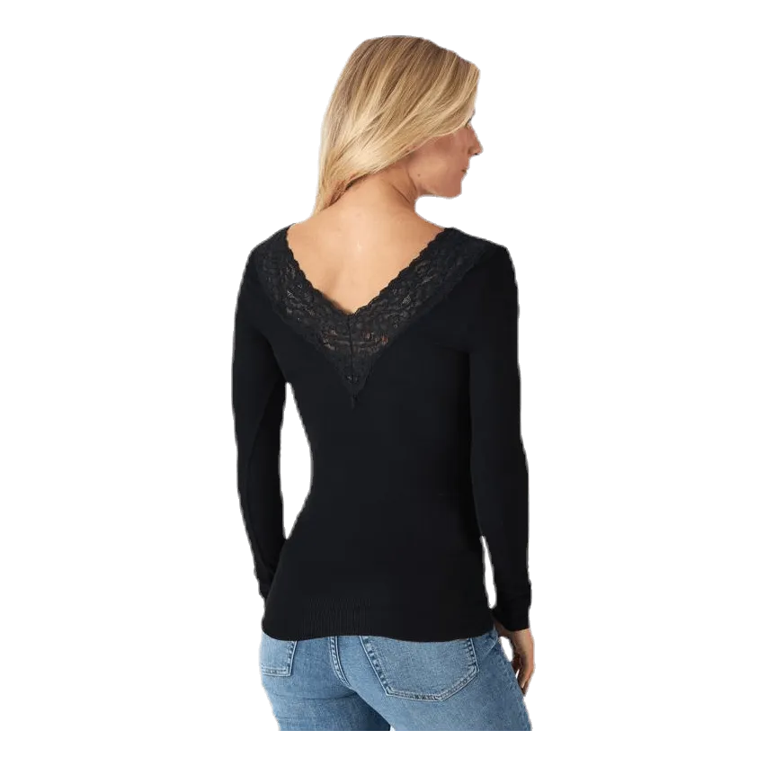 Pieces Siri Ls Top Black