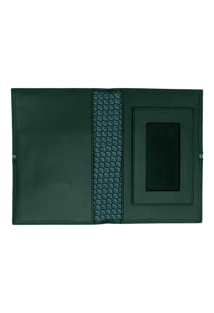 Porta Pasaporte Kukxaan Negro Ribete Gris Campos de Agave Negro