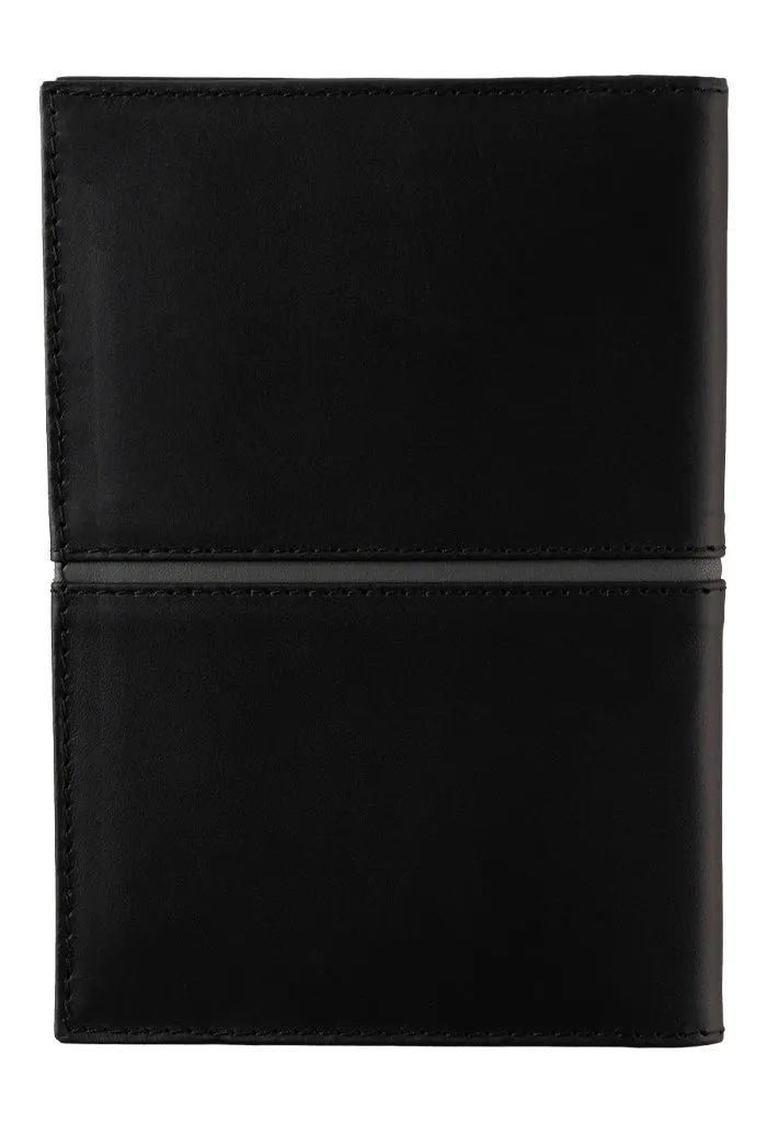 Porta Pasaporte Kukxaan Negro Ribete Gris Mariposa Monarca Negro