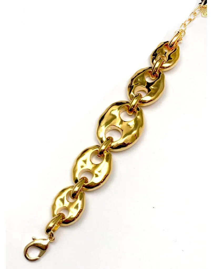 PULSERAS ANCHAS MUJER DORADAS DE CALABROTE, ALTA BISUTERIA Y JOYERIA