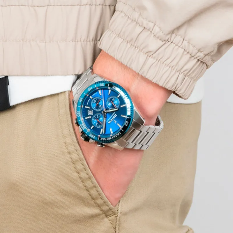 Reloj Festina hombre Timeless Chronograph esfera azul F20560/3