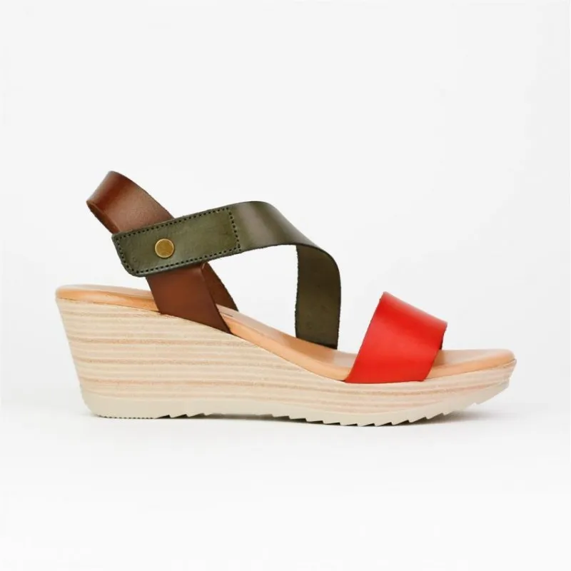Sandalias de mujer Bonaventure K240 MULTI KAKI