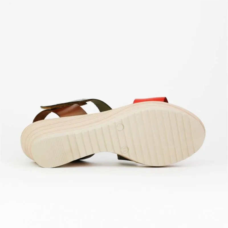 Sandalias de mujer Bonaventure K240 MULTI KAKI
