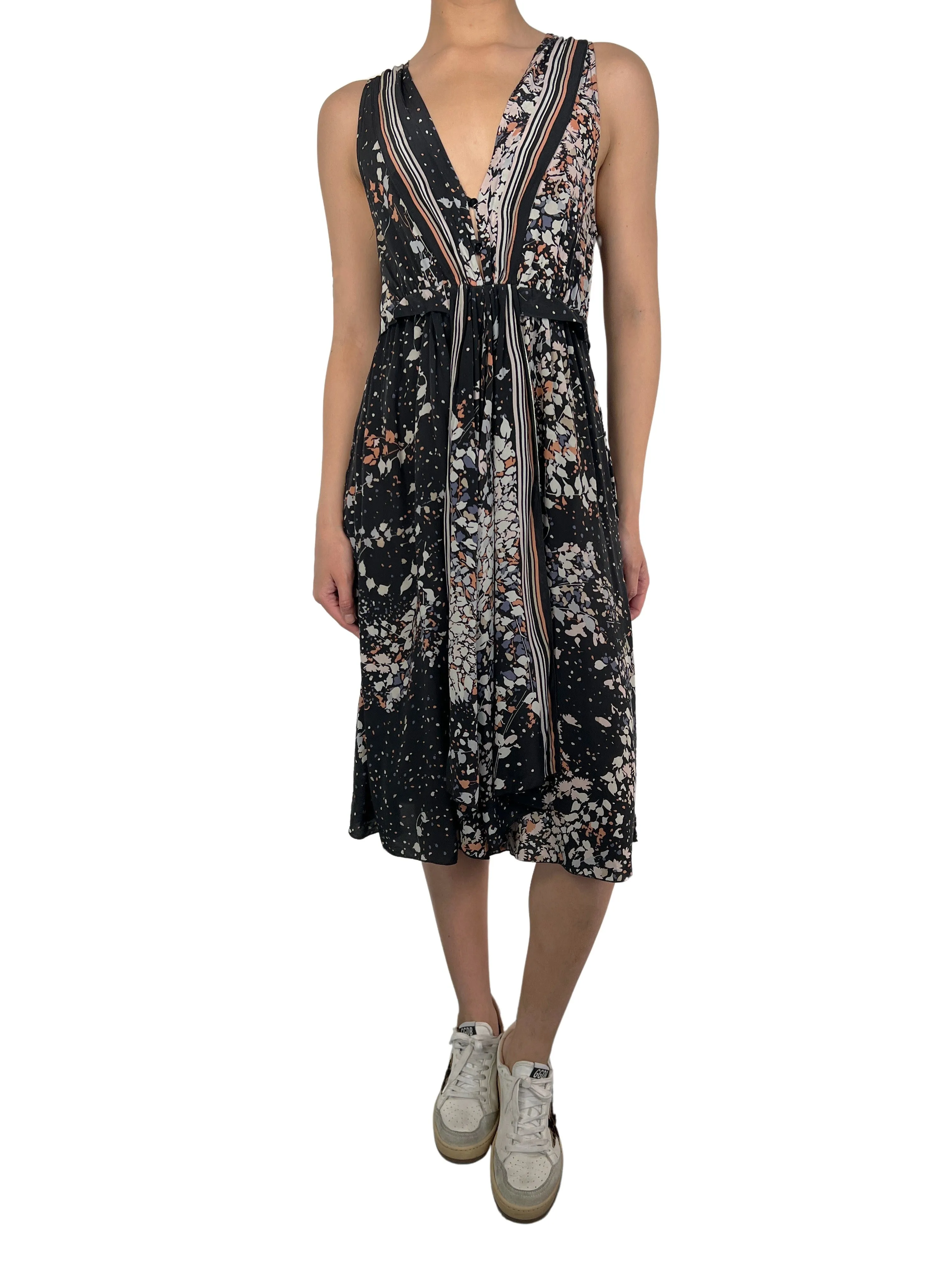 SANDRO Vestido Seda