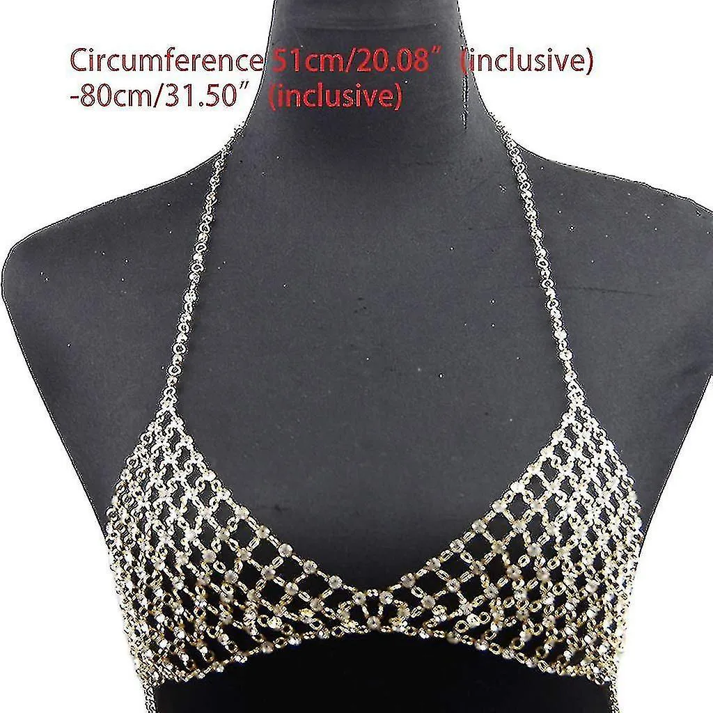 Sexy Bra Chains Crystal Waist Chain Rhinestone Body Chain Bikini Top Bra Chain Gold Body Jewelry For Women Girls