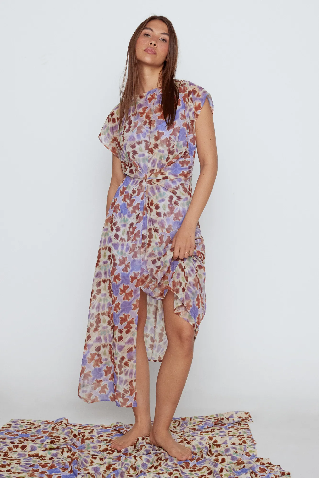 Slowlove Vestido midi drapeado