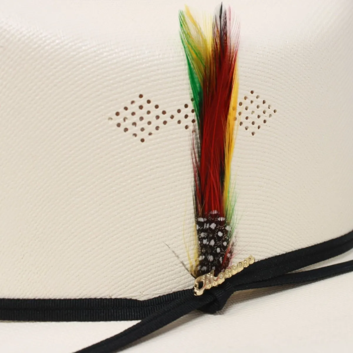 Sombrero Morcon 1,000X Horma Sinaloa con Plumas y Liston Negro