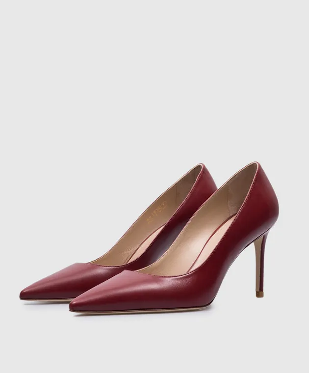 Stuart Weitzman Stuart 85 Pump burgundy leather pumps
