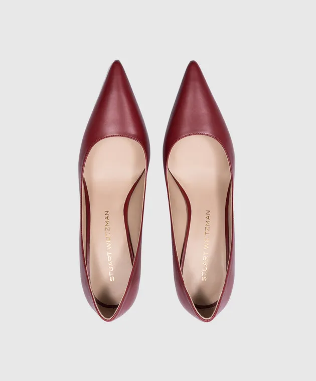 Stuart Weitzman Stuart 85 Pump burgundy leather pumps