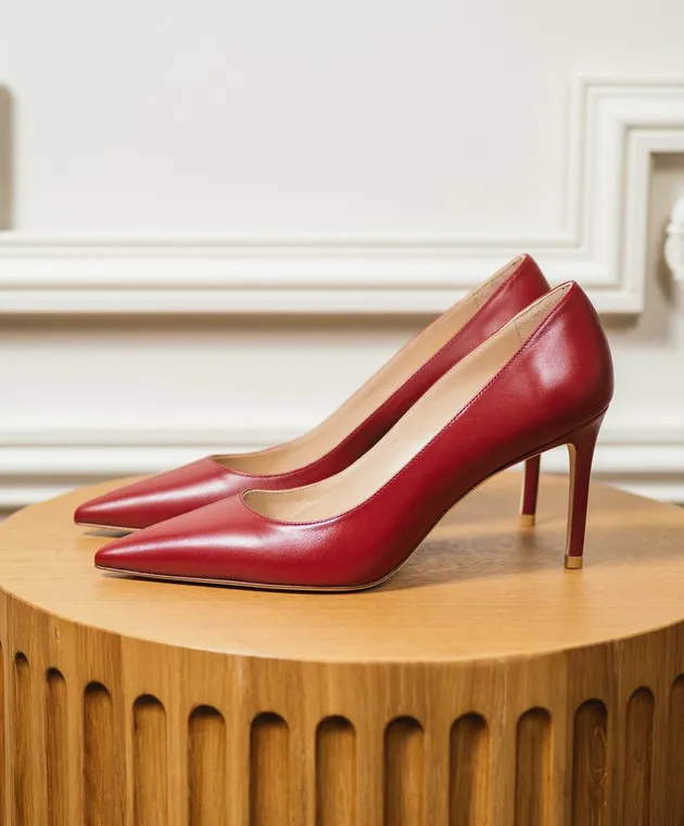 Stuart Weitzman Stuart 85 Pump burgundy leather pumps