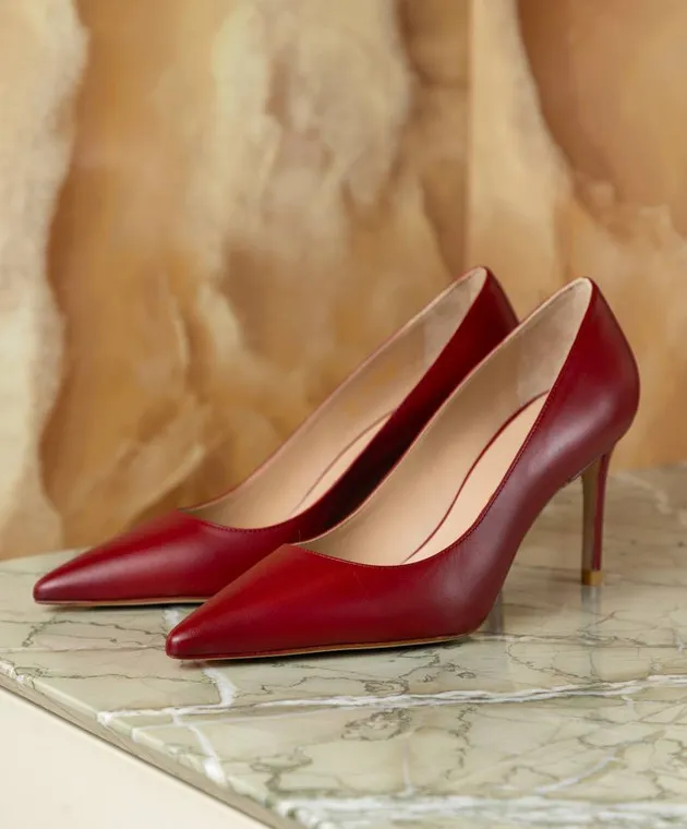 Stuart Weitzman Stuart 85 Pump burgundy leather pumps