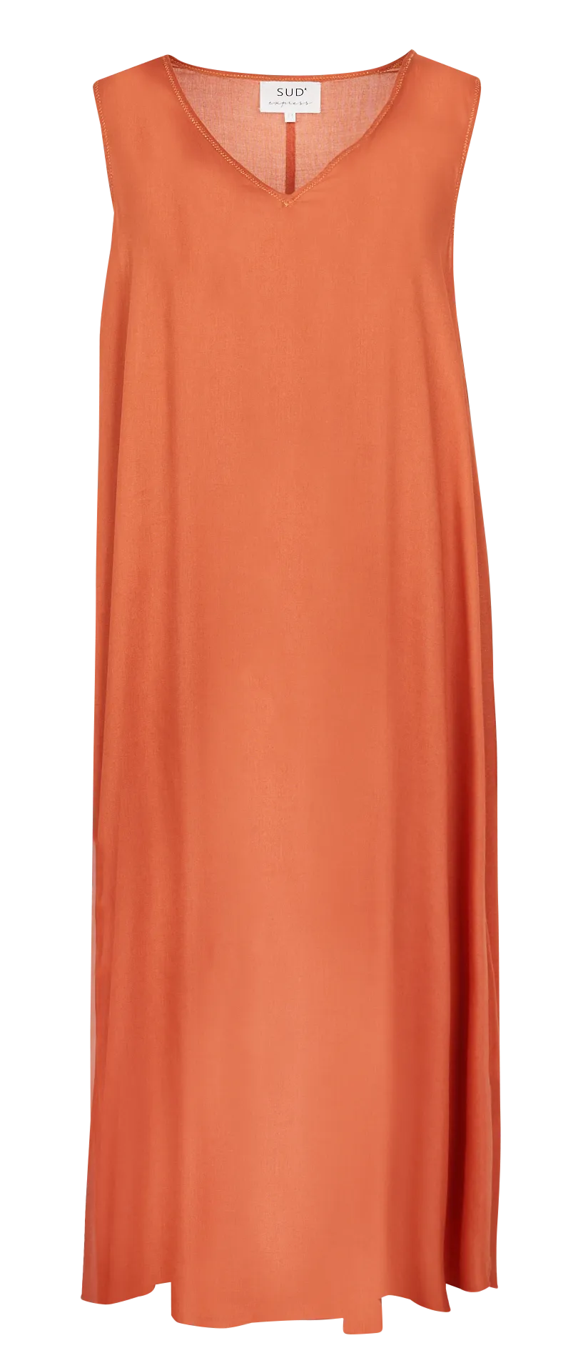 SUD EXPRESS RIMITI  VESTIDO MIDI HOLGADO SIN MANGAS EN ROJO
