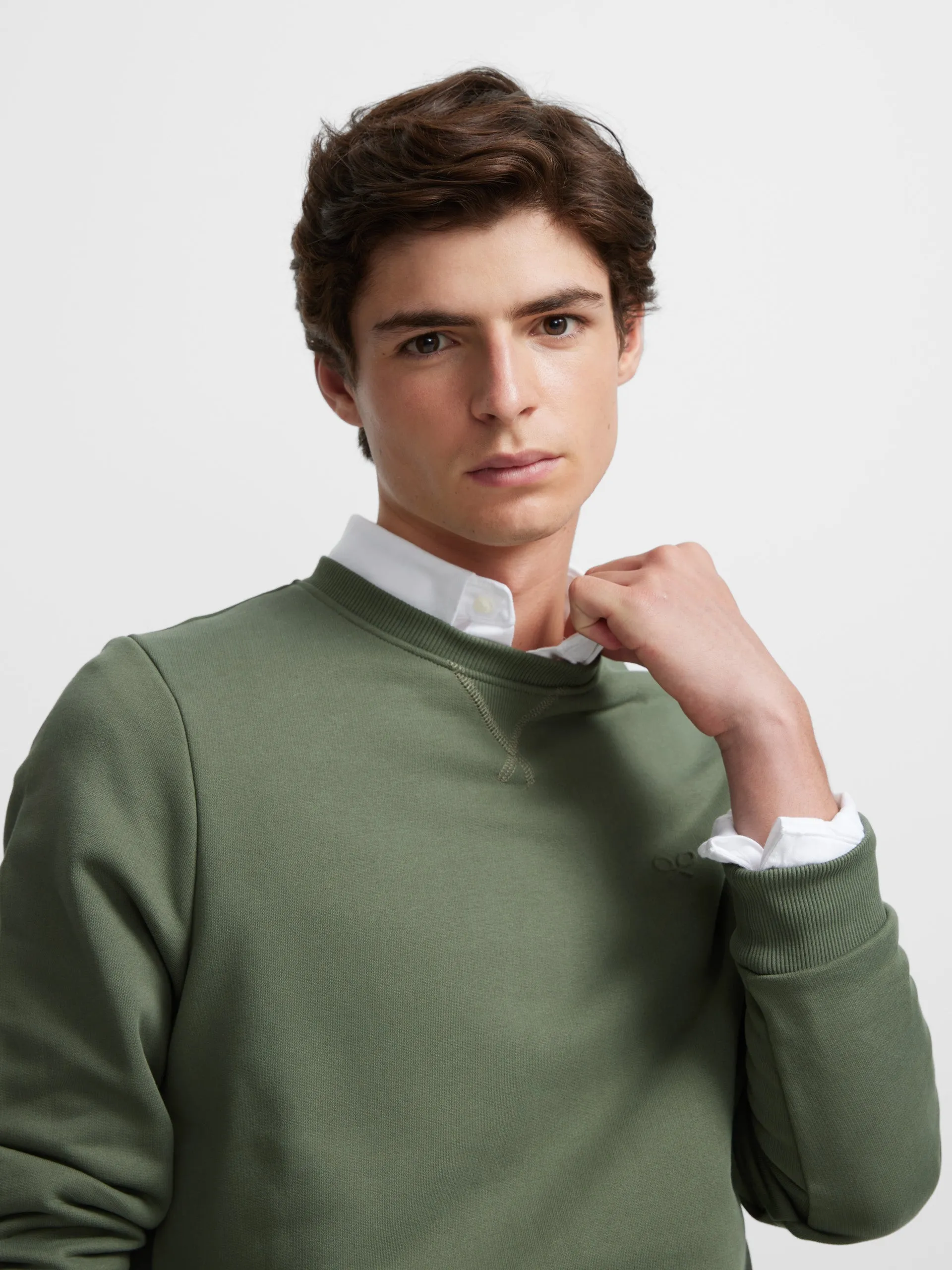 Sudadera clasica logo verde