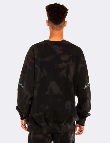 SUDADERA CREW GRIMEY DAY DREMER  BLEACHED BLACK