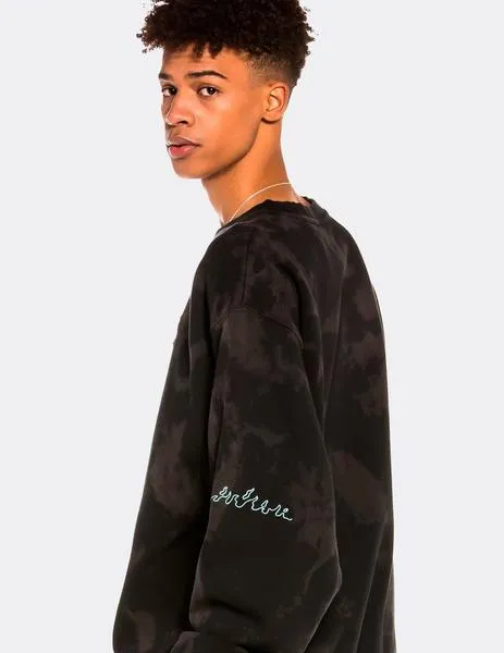 SUDADERA CREW GRIMEY DAY DREMER  BLEACHED BLACK