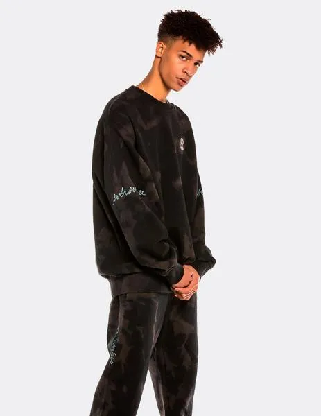 SUDADERA CREW GRIMEY DAY DREMER  BLEACHED BLACK