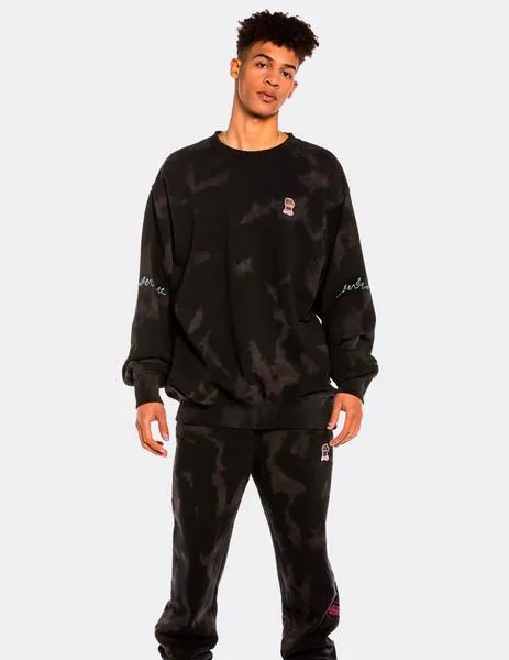 SUDADERA CREW GRIMEY DAY DREMER  BLEACHED BLACK