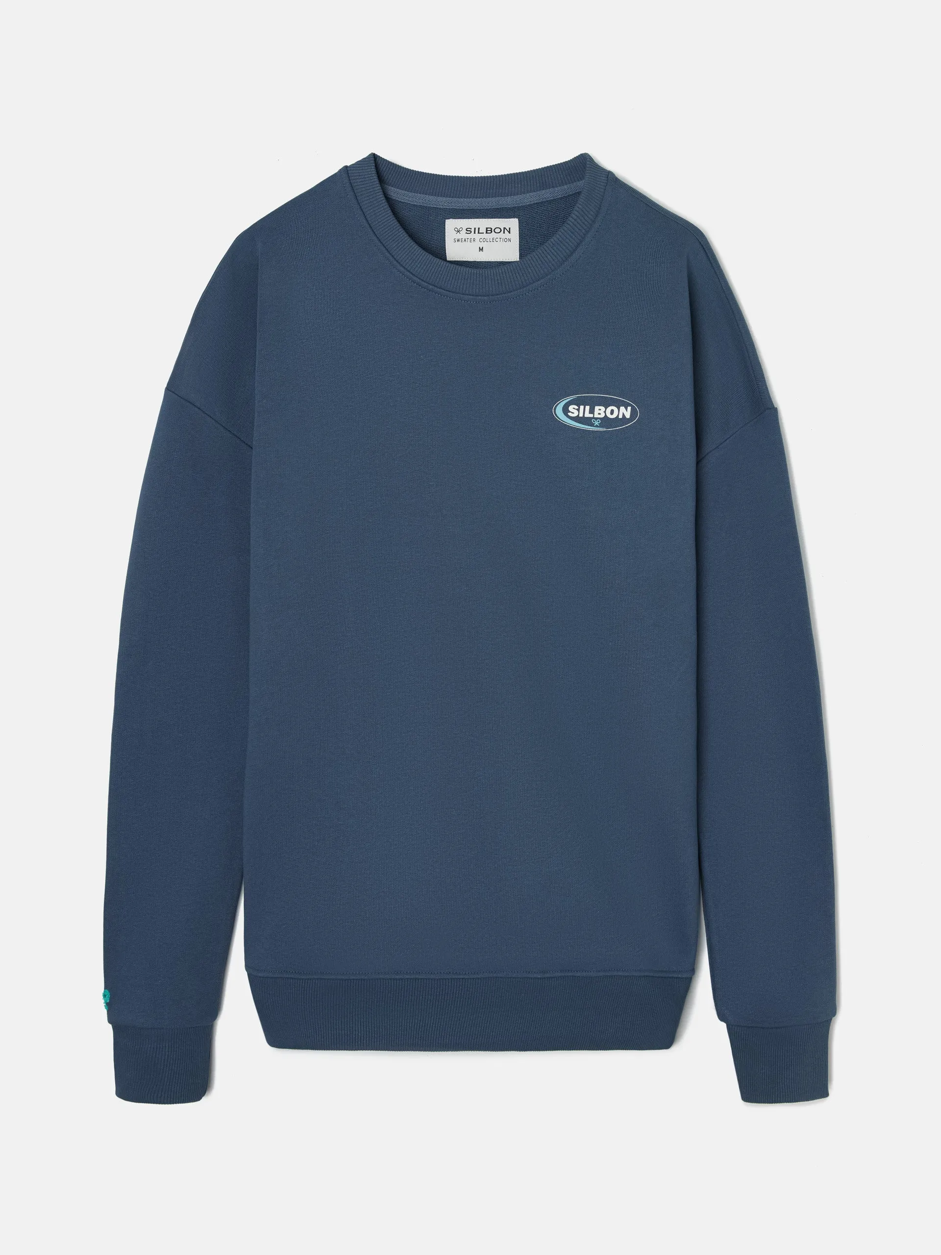 Sudadera relaxed fit silbon azul marino