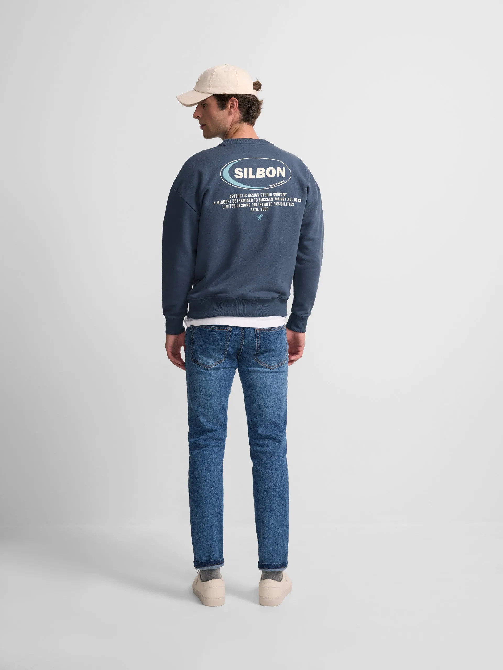 Sudadera relaxed fit silbon azul marino