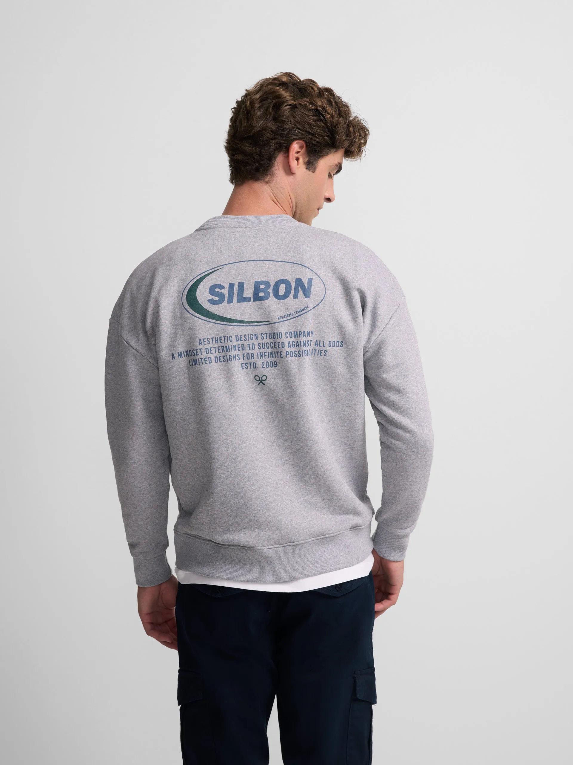 Sudadera relaxed fit silbon gris